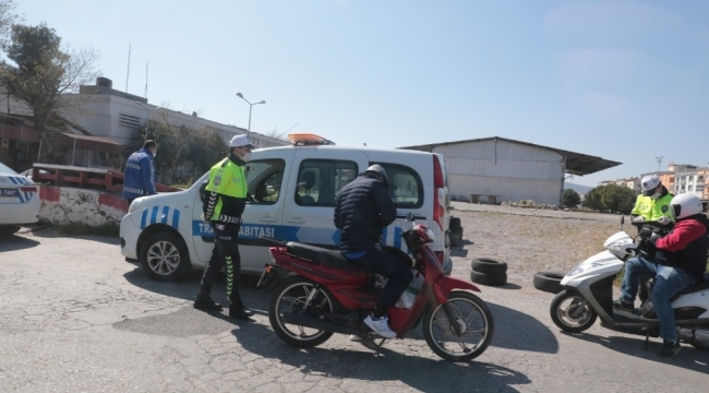 Akhisar'da denetlenen 120 motosikletten 86'sına ceza