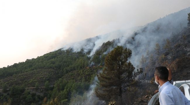 Anamur'da orman yangını devam ediyor