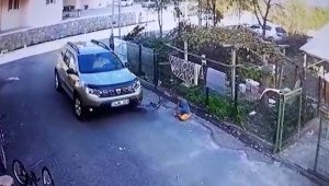Çocuğun bisikletini ezip gitti