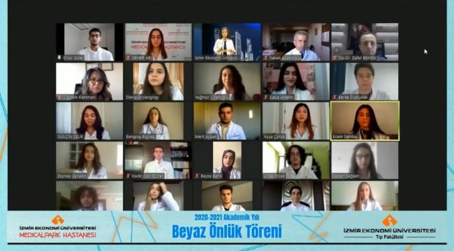 İzmir'de 68 öğrenci sanal törenle hekimliğe adım attı