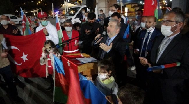 Karabük'te Azerbaycan'a destek konvoyu