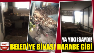 Büyükşehir Belediyesi binasından hasar görüntüleri