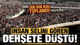 Cenazeye binlerce kişi maskesiz katıldı