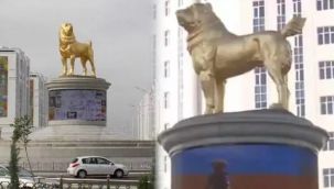 Devlet Başkanı, köpeğinin altın heykelini diktirdi