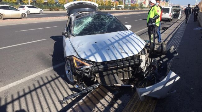 Direksiyon hakimiyetini kaybetti, metrelerce takla attı