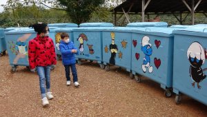 Fatsa'da çöp konteynırları çiçek açtı