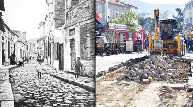 Foça'daki kara taş efsanesine kepçe