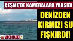 İnanılmaz görüntüler! Denizden kırmızı su fışkırdı!