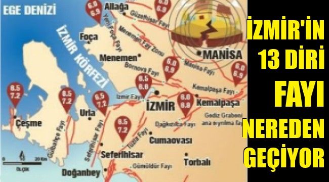 İzmir'in fay haritası