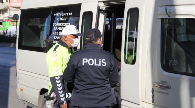 İzmir'de toplu taşıma araçlarında korona denetimi