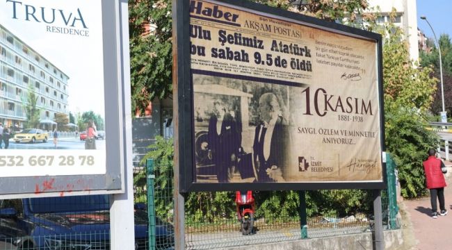 İzmit Belediyesi Ata'yı tarihi manşetlerle andı
