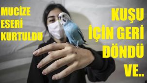 Kuşunu kurtarırken, kendi de kurtuldu