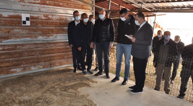 Vali Çelik'ten 'Mozaikli Ev-Arkeopark' projesine destek