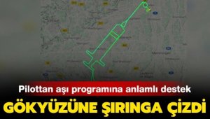 Almanya'da genç pilot gökyüzüne dev şırınga resmi çizdi
