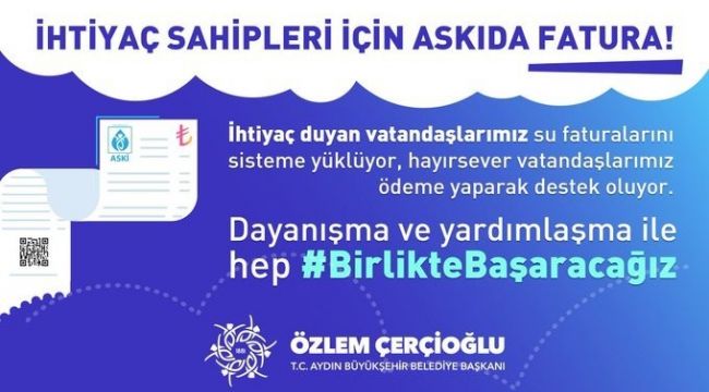 Aydın Büyükşehir askı su faturası kampanyasını güncelledi
