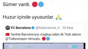 Barcelona, Özkan Sümer için başsağlığı mesajı yayımladı