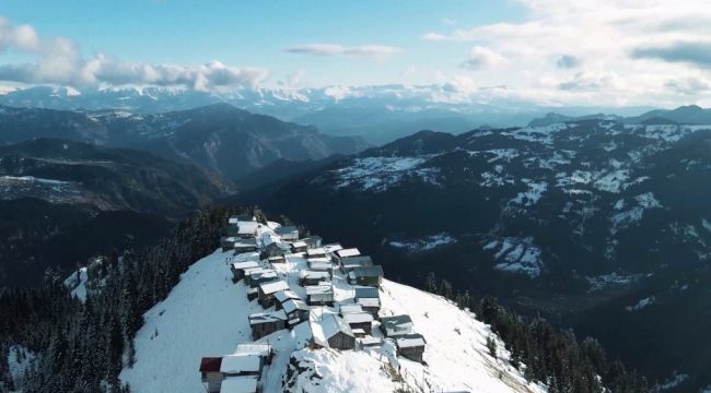 Boselta yaylasında kış güzelliği nefes kesiyor