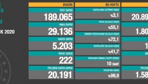 Bugün korona virüsten 222 kişi hayatını kaybetti