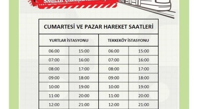 Kısıtlamada tramvaylar saat başı çalışacak