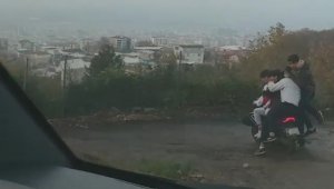 Kkısıtlamayı 1 motosiklete 6 kişi binerek deldiler