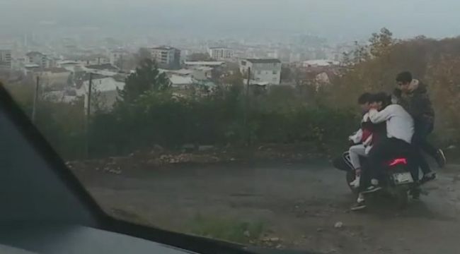 Kkısıtlamayı 1 motosiklete 6 kişi binerek deldiler