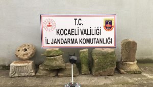 Kocaeli'de Roma dönemine ait 9 adet sütun parçası ele geçirildi