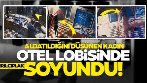 Otel lobisinde çıplak protesto