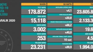 Son 24 saatte korona virüsten 253 kişi hayatını kaybetti.