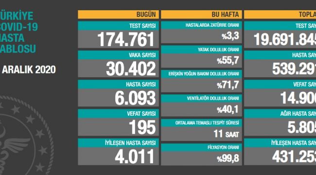 Son 24 saatte koronadan 195 kişi öldü