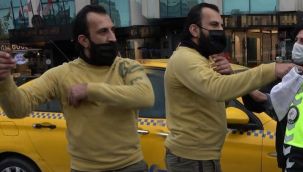 Turist polise saldırdı, taksici çok kızdı
