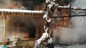 Bacaya giren Baykuş, evi küle çevirdi