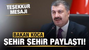 Bakan Koca 27 şehre teşekkür etti! İzmir de var