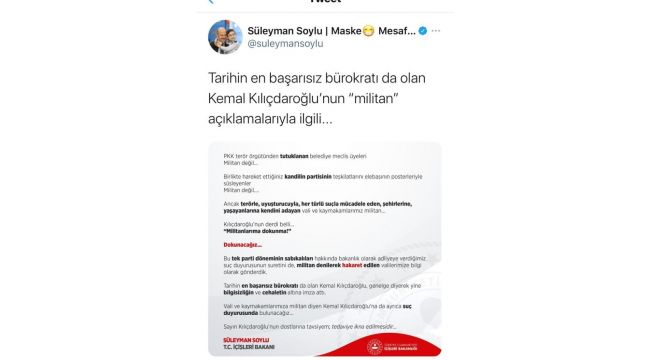 Bakan Soylu'dan Kılıçdaroğlu'na sert tepki