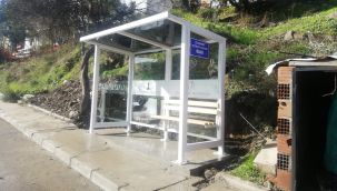 Baraka durağın yerine modern otobüs durağı