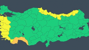Bir il için turuncu, 13 il için sarı kodlu uyarı