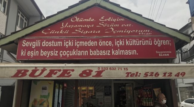 Bu büfede derdi olana alkol satılmıyor