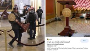 Çalınan kürsü satılığa çıkarıldı