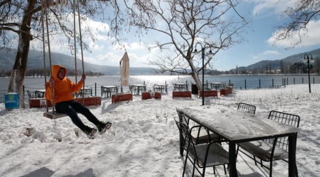 İzmir'den kar manzaraları