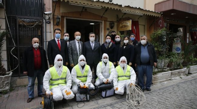 Konak Belediyesi'nden tüm otellere dezenfeksiyon