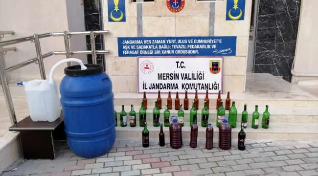 Mersin'de 239 litre kaçak içki ele geçirildi