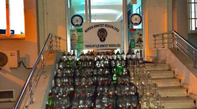 Mersin'de 537 litre sahte alkol ele geçirildi
