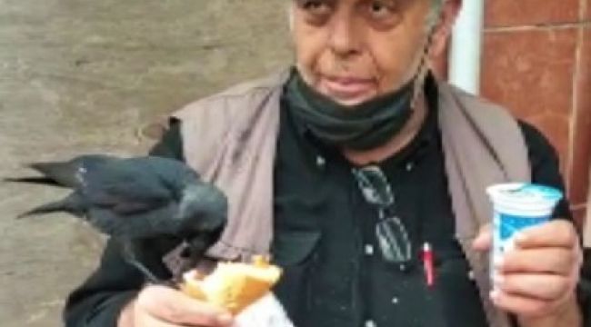 Omzuna konan kargayla birlikte döner yedi, ayran içti