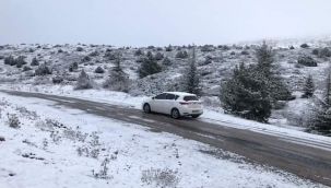 Spil'e yılın ilk karı yağdı