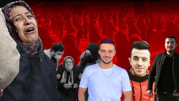Üç gencin cenazesinde ağıtlar yükseldi