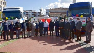 Aliağa'dan Suriye'ye iki tır yardım malzemesi gönderildi