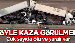 Böyle kaza görülmedi! 100 araç birbirine girdi