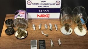 Çeşme'de uyuşturucu ve silah ele geçirildi