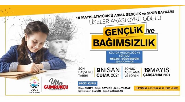 Çiğli'de Liseler Arası Öykü Ödülü için başvurular başladı