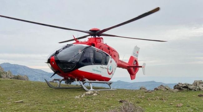 İzmir'de yaralı kadına hava ambulansı yetişti