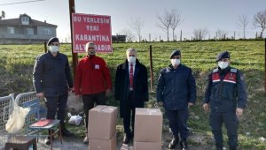 Karantinada olan köye gıda yardımı